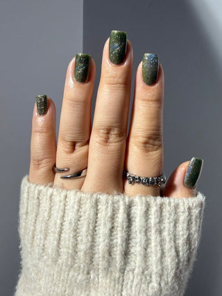 Image provided for Bee's Knees by a paid swatcher featuring the nail polish " What's a Little Blackmail Between Friends "