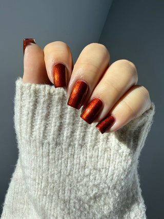 Image provided for Bee's Knees by a paid swatcher featuring the nail polish " The Dark Angel "