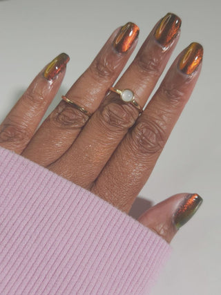 Image provided for Bee's Knees by a paid swatcher featuring the nail polish " Lease is Up "