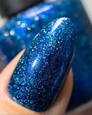 Image provided for Bee's Knees by a paid swatcher featuring the nail polish " Game Playing Deviant "