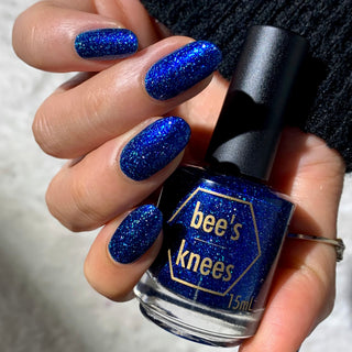Image provided for Bee's Knees by a paid swatcher featuring the nail polish " Game Playing Deviant "