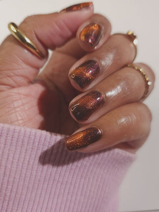 Image provided for Bee's Knees by a paid swatcher featuring the nail polish " The Crown Prince "