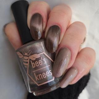 Image provided for Bee's Knees by a paid swatcher featuring the nail polish " She is Gone and I Long to Follow "