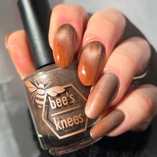 Image provided for Bee's Knees by a paid swatcher featuring the nail polish " She is Gone and I Long to Follow "