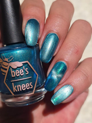 Image provided for Bee's Knees by a paid swatcher featuring the nail polish " I Can't Drown my Demons they Know How to Swim "