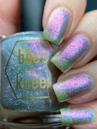 Image provided for Bee's Knees by a paid swatcher featuring the nail polish " Fair Winter Lady "