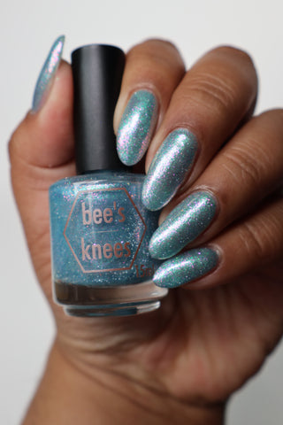 Image provided for Bee's Knees by a paid swatcher featuring the nail polish " Heartbreak "