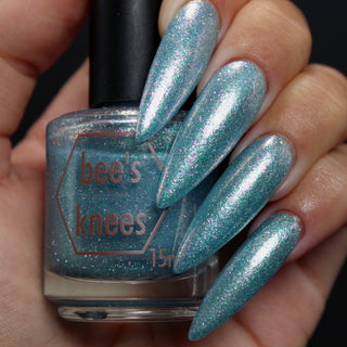 Image provided for Bee's Knees by a paid swatcher featuring the nail polish " Heartbreak "