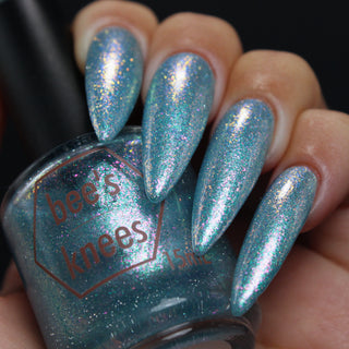 Image provided for Bee's Knees by a paid swatcher featuring the nail polish " Heartbreak "