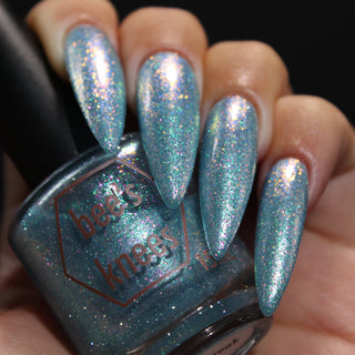 Image provided for Bee's Knees by a paid swatcher featuring the nail polish " Heartbreak "