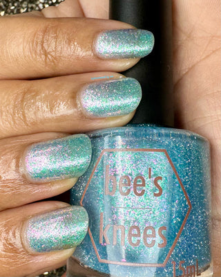 Image provided for Bee's Knees by a paid swatcher featuring the nail polish " Heartbreak "