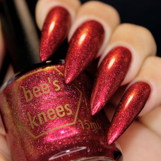 Image provided for Bee's Knees by a paid swatcher featuring the nail polish " Happy Hunting "