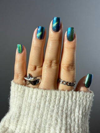 Image provided for Bee's Knees by a paid swatcher featuring the nail polish " In Seeking Life, I Created Death "