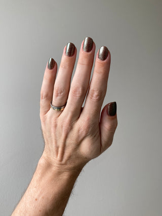 Image provided for Bee's Knees by a paid swatcher featuring the nail polish " Tend the Flames "