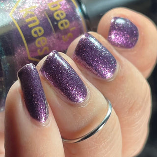 Image provided for Bee's Knees by a paid swatcher featuring the nail polish " Nevermore "