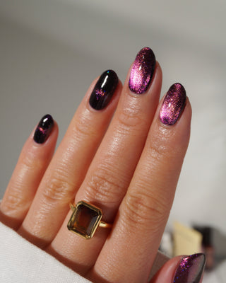 Image provided for Bee's Knees by a paid swatcher featuring the nail polish " Have Care for My Virtue "
