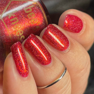 Image provided for Bee's Knees by a paid swatcher featuring the nail polish " Happy Hunting "