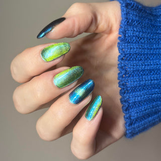 Image provided for Bee's Knees by a paid swatcher featuring the nail polish " In Seeking Life, I Created Death "