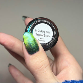 Image provided for Bee's Knees by a paid swatcher featuring the nail polish " In Seeking Life, I Created Death "