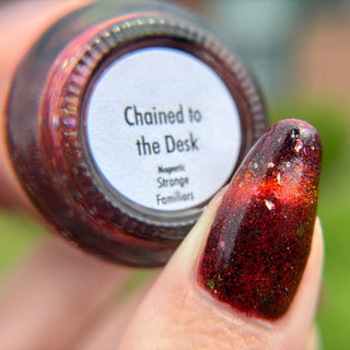 Image provided for Bee's Knees by a paid swatcher featuring the nail polish " Chained to the Desk "