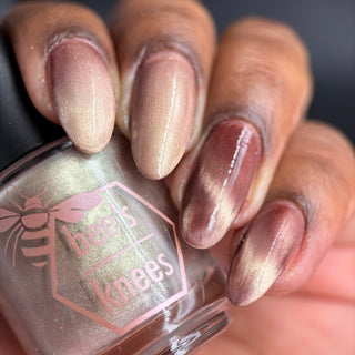 Image provided for Bee's Knees by a paid swatcher featuring the nail polish " She is Gone and I Long to Follow "