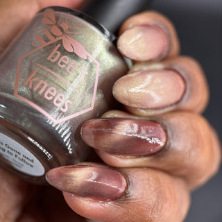 Image provided for Bee's Knees by a paid swatcher featuring the nail polish " She is Gone and I Long to Follow "