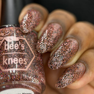 Image provided for Bee's Knees by a paid swatcher featuring the nail polish " My Place was Never in this World "