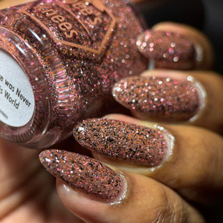 Image provided for Bee's Knees by a paid swatcher featuring the nail polish " My Place was Never in this World "
