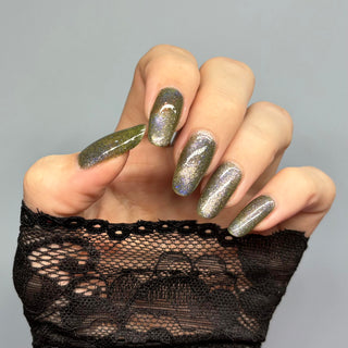 Image provided for Bee's Knees by a paid swatcher featuring the nail polish " What's a Little Blackmail Between Friends "