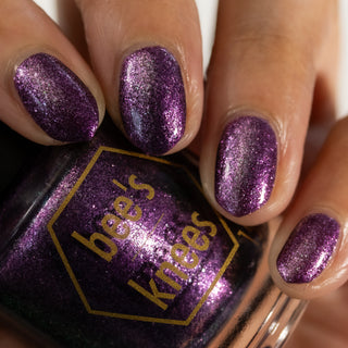 Image provided for Bee's Knees by a paid swatcher featuring the nail polish " Nevermore "