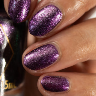 Image provided for Bee's Knees by a paid swatcher featuring the nail polish " Nevermore "