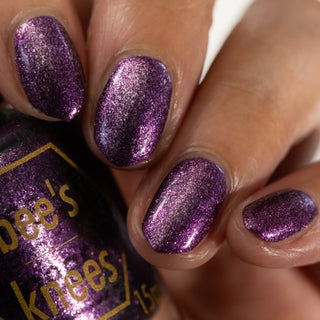 Image provided for Bee's Knees by a paid swatcher featuring the nail polish " Nevermore "