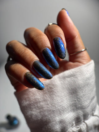Image provided for Bee's Knees by a paid swatcher featuring the nail polish " Every Accusation is Always a Confession "