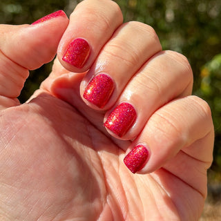 Image provided for Bee's Knees by a paid swatcher featuring the nail polish " Happy Hunting "