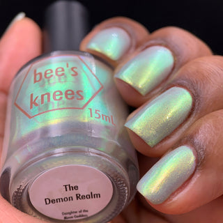 Image provided for Bee's Knees by a paid swatcher featuring the nail polish " The Demon Realm "