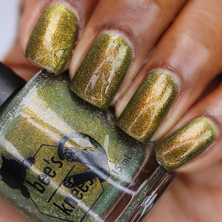 Image provided for Bee's Knees by a paid swatcher featuring the nail polish " Lord Percival the Second "
