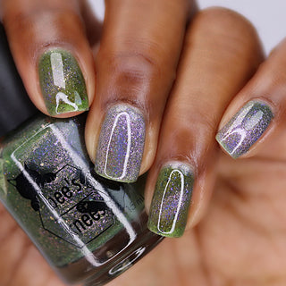 Image provided for Bee's Knees by a paid swatcher featuring the nail polish " What's a Little Blackmail Between Friends "