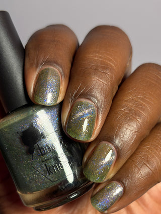 Image provided for Bee's Knees by a paid swatcher featuring the nail polish " What's a Little Blackmail Between Friends "