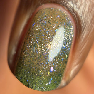 Image provided for Bee's Knees by a paid swatcher featuring the nail polish " What's a Little Blackmail Between Friends "