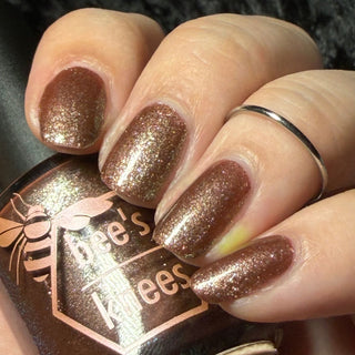 Image provided for Bee's Knees by a paid swatcher featuring the nail polish " Tend the Flames "