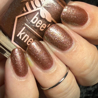 Image provided for Bee's Knees by a paid swatcher featuring the nail polish " Tend the Flames "