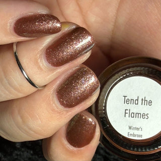 Image provided for Bee's Knees by a paid swatcher featuring the nail polish " Tend the Flames "
