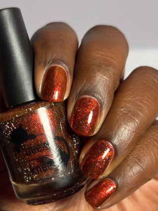 Image provided for Bee's Knees by a paid swatcher featuring the nail polish " Chained to the Desk "