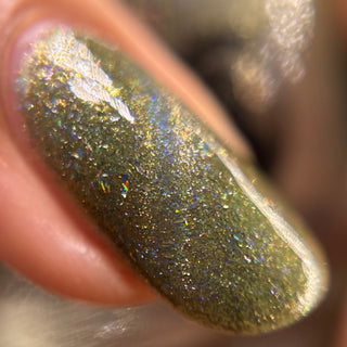 Image provided for Bee's Knees by a paid swatcher featuring the nail polish " What's a Little Blackmail Between Friends "