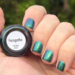 Image provided for Bee's Knees by a paid swatcher featuring the nail polish " Faragathe "