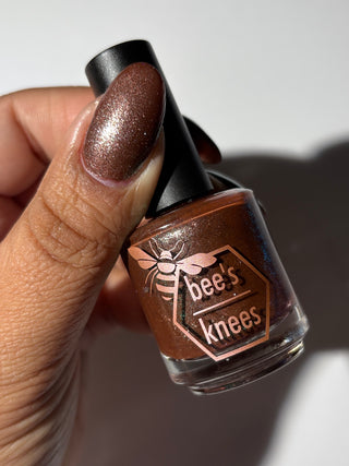 Image provided for Bee's Knees by a paid swatcher featuring the nail polish " Tend the Flames "