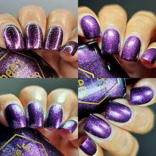 Image provided for Bee's Knees by a paid swatcher featuring the nail polish " Nevermore "