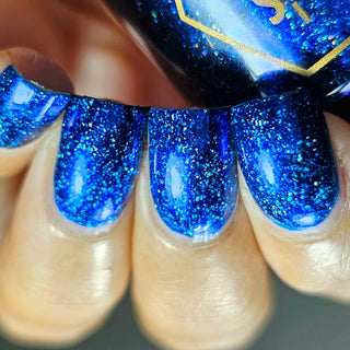 Image provided for Bee's Knees by a paid swatcher featuring the nail polish " Game Playing Deviant "