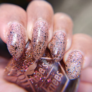 Image provided for Bee's Knees by a paid swatcher featuring the nail polish " My Place was Never in this World "