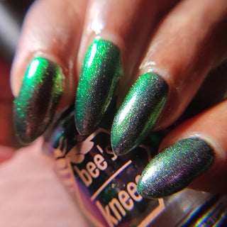 Image provided for Bee's Knees by a paid swatcher featuring the nail polish " I Would Demand a Companion "